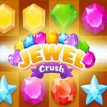 Rengarenk mücevherlerin ve Jewel Crush yazısının bulunduğu renkli bir arka plan