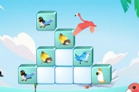 Kuşlarla eğlenceli Mahjong solitaire oyunu