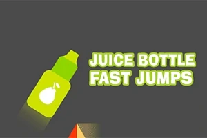 Yeşil bir meyve suyu şişesi ve yanında juice bottle fast jumps yazısı