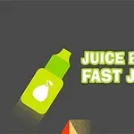 Yeşil bir meyve suyu şişesi ve yanında juice bottle fast jumps yazısı
