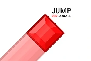 Kırmızı bir kare, eğik bir düzlem üzerinde konumlanmış ve yanında Jump Red Square yazısı bulunuyor