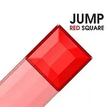 Kırmızı bir kare, eğik bir düzlem üzerinde konumlanmış ve yanında Jump Red Square yazısı bulunuyor