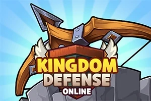 Ok ve kale illüstrasyonu önünde KINGDOM DEFENSE ONLINE yazısı
