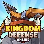 Ok ve kale illüstrasyonu önünde KINGDOM DEFENSE ONLINE yazısı