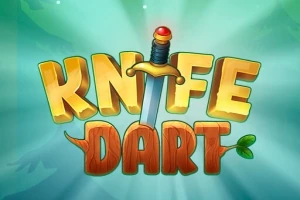 Altın renkli büyük harflerle KNIFE ve ahşap desenli DART yazısının üstünde bir bıçak bulunan grafik