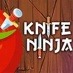 Bıçak saplanmış bir domates ve yanında Knife Ninja yazısı