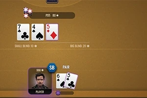 Masada oyun kartlarının ve fişlerin olduğu bir ekran görüntüsü