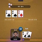 Masada oyun kartlarının ve fişlerin olduğu bir ekran görüntüsü