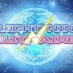 Mavi enerji küresi ve yıldırım logosu üzerinde LIGHTNING SOLITAIRE yazısı