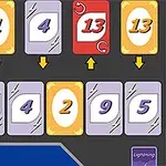 Üstteki dizilimde farklı numaralarla işaretlenmiş kartlar ve Flip Card yazılı kırmızı bir kart bulunan görüntü