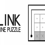 Link Line Puzzle yazısı, yanında kareler içinde artı ve çarpı işaretleri bulunan bir grafik