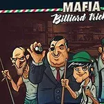 Beş karikatürize karakter, bilardo masası arka planıyla birlikte çeşitli pozlarda duruyor