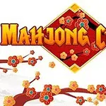 Kırmızı arka plan üzerinde MAHJONG CHAIN yazısı ve çiçek desenli dallar