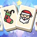 Noel temalı kartlar, birinde Noel Babanın yüzü, diğerinde hediye dolu bir çorap deseni