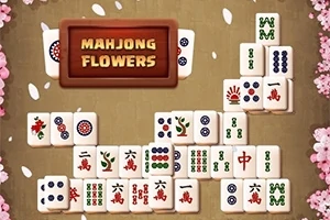 Bir masa üzerinde farklı desenler ve semboller içeren domino benzeri taşlar, etrafında çiçek yapraklarıyla çevrelenmiş