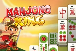 Bir maymun karakteri, Mahjong taşları ve MAHJONG KING yazısı