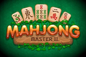 Yeşil arka plan üzerinde MAHJONG MASTER II yazısı ve üst kısmında çeşitli Mahjong taşları
