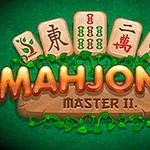 Yeşil arka plan üzerinde MAHJONG MASTER II yazısı ve üst kısmında çeşitli Mahjong taşları