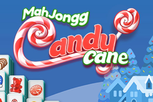 Yeşil ve kırmızı renkte Candy Cane yazılı logo, şeker çubukları ve Noel temalı grafikler