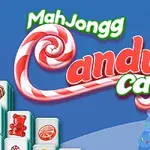 Yeşil ve kırmızı renkte Candy Cane yazılı logo, şeker çubukları ve Noel temalı grafikler