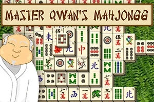 Yaşlı bir adam çizimi ve üzerinde Mahjong taşları bulunan arka plan