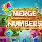 Renkli, sayılı kutular ve ahşap tabelada Merge Numbers yazısı bulunuyor