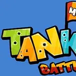 Renkli ve deliklerle süslenmiş Tank Battle metni, üstte Micro yazılı bir bayrakla tamamlanıyor