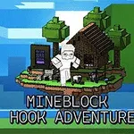 Minecraft tarzı grafiklerle, ahşap bir ev, ağaçlar ve koyunlarla dolu yüzen bir ada üzerinde beyaz zırhlı karakter