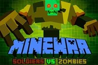 Epic savaşların eğlenceli oyunu MineWar Soldiers vs Zombies oynayın ve