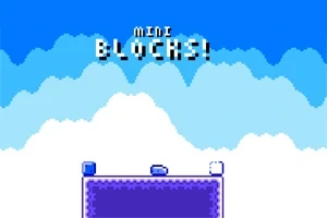 Mavi ve beyaz bulutlu bir arka plan üzerinde Mini Blocks!