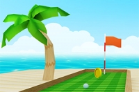 Plajda yüksek puanlar ve ekstra şanslar için hassas 3D mini golf