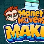 İki karakterin yüzleri ve Money Movers Maker başlığı renkli bir afişte öne çıkıyor