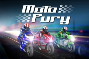 Yarış pistinde hızla giden mavi, kırmızı ve yeşil motosikletler