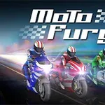 Yarış pistinde hızla giden mavi, kırmızı ve yeşil motosikletler