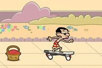 Mr. Bean kaykay yapmayı öğreniyor, yeni oyuncaklar denemeyi seviyor
