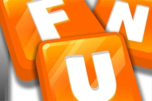 Turuncu zemin üzerinde beyaz harflerden oluşan büyük F, U ve N harfleri