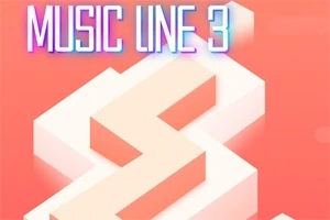 Turuncu arka planda zikzak şeklinde beyaz blokların üzerinde Music Line 3 yazısı