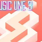Turuncu arka planda zikzak şeklinde beyaz blokların üzerinde Music Line 3 yazısı