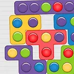 Renkli ve çeşitli şekillerdeki blok parçaları birbirine geçmiş halde gösteriliyor