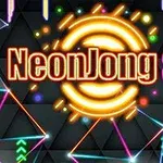 Neon ışıklarla süslenmiş, NeonJong 3D yazısı ve arka planda geometrik desenler bulunan görüntü