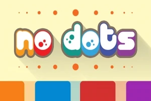 Renkli no dots yazısı ve altta turuncu, mavi, kırmızı ve mor renk blokları