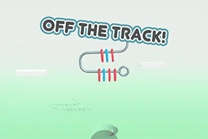 OFF THE TRACK yazısı, beyaz ve yeşil tonlarında arka plan önünde sarmal metal boru yapısı üstünde konumlanmıştır