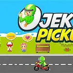 Yeşil kasklı bir karakterin motosiklet sürdüğü ve yol kenarında başka karakterlerin bulunduğu renkli çizim