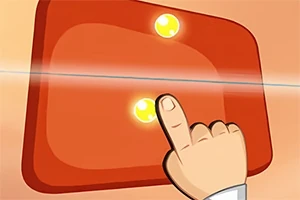 Bir el, üzerinde iki parlak sarı düğmenin olduğu kırmızı bir paneldeki düğmeye basıyor