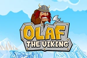 Kar ve buz kaplı dağların önünde, kalkan ve kask takmış bir Viking karakteri öne çıkıyor