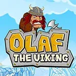 Kar ve buz kaplı dağların önünde, kalkan ve kask takmış bir Viking karakteri öne çıkıyor