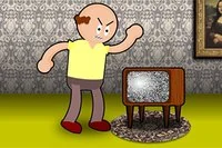 Televizyonu parçalayana kadar vur!