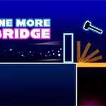 Gece temasında, One More Bridge yazısı ve bir çekiç sembolü ile platformlar arasındaki bir boşluğu gösteren çizgi tarzı görsel