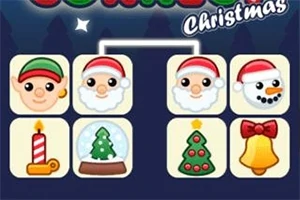 Kareler içinde Noel Baba, kardan adam, mum, kar küresi, çam ağacı ve çan simgeleri
