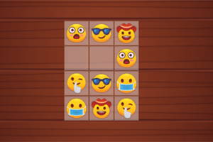 Kahverengi arka plan üzerinde, farklı ifadeler içeren emojilerden oluşan 3x3 ızgara